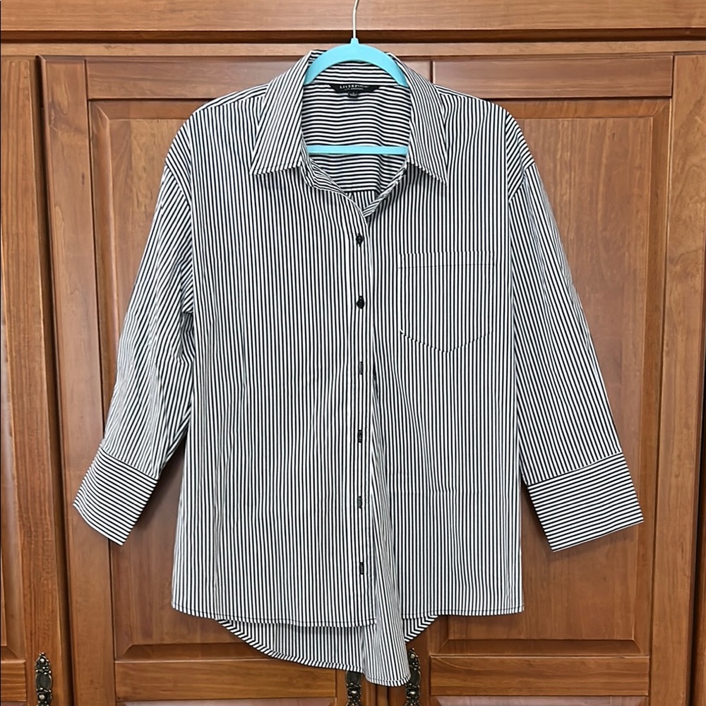 Liverpool Black and White Casual Button Down Shirt